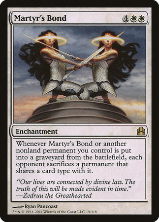 Martyr's Bond [Commander 2011] | Cards and Coasters CA