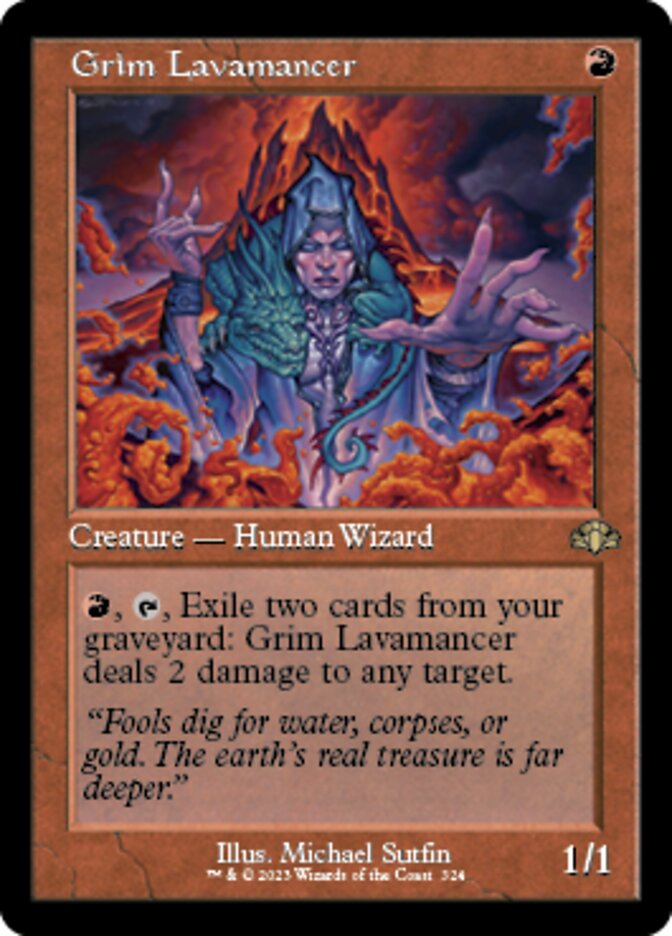 Grim Lavamancer (Retro) [Dominaria Remastered] | Cards and Coasters CA