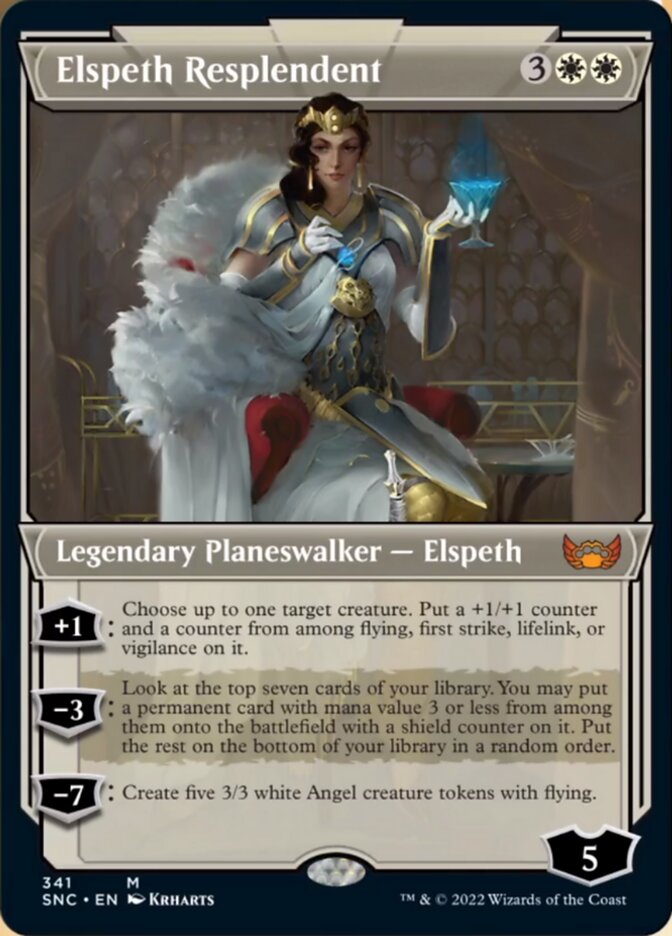 Elspeth Resplendent (Showcase Art Deco) [Streets of New Capenna] | Cards and Coasters CA