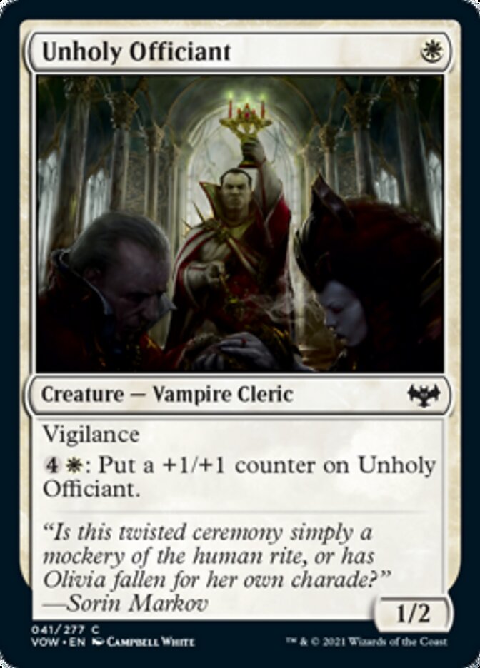 Unholy Officiant [Innistrad: Crimson Vow] | Cards and Coasters CA