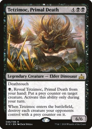 Tetzimoc, Primal Death [Rivals of Ixalan Promos] | Cards and Coasters CA