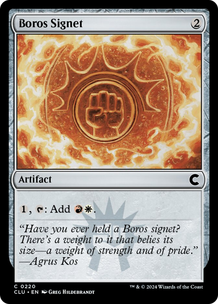 Boros Signet [Ravnica: Clue Edition] | Cards and Coasters CA