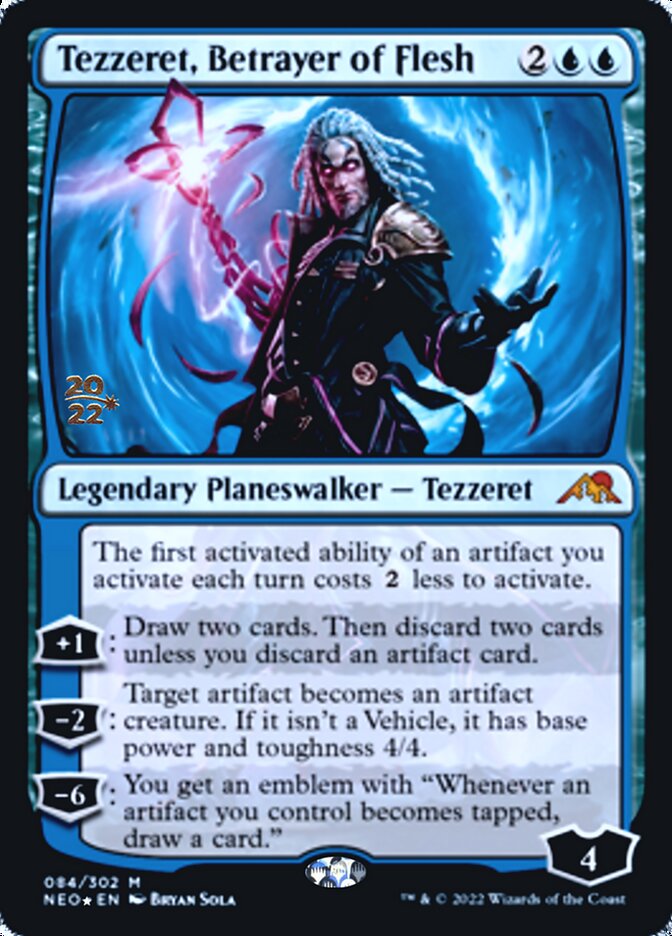 Tezzeret, Betrayer of Flesh [Kamigawa: Neon Dynasty Prerelease Promos] | Cards and Coasters CA