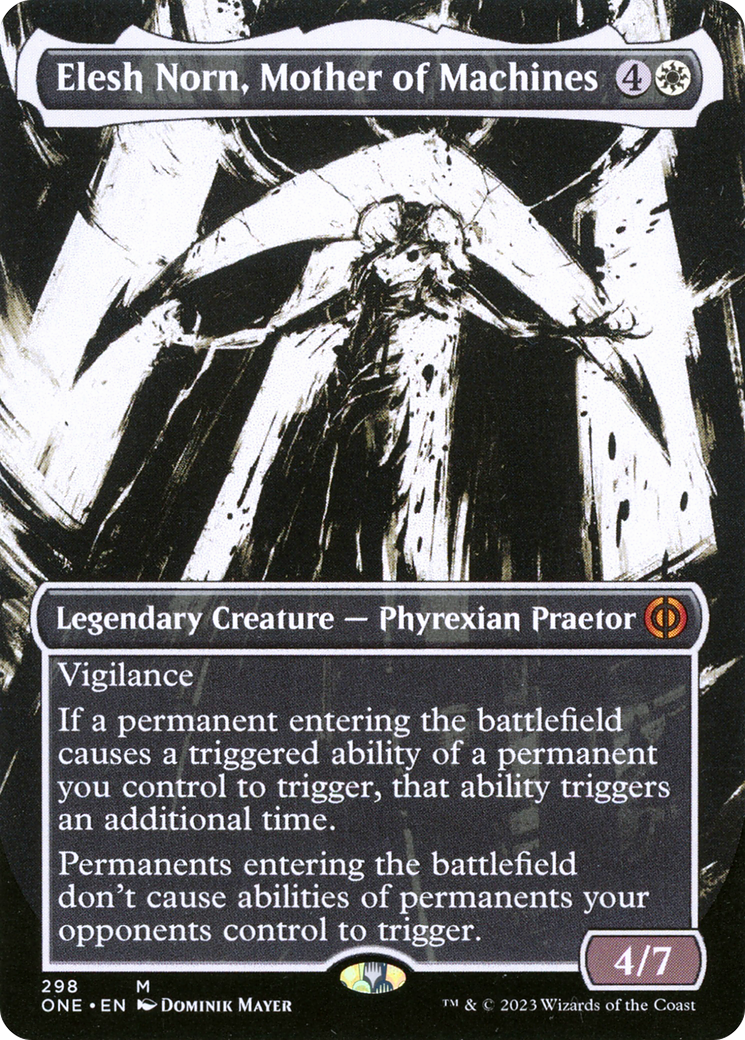Elesh Norn, Mother of Machines (Borderless Ichor) [Phyrexia: All Will Be One] | Cards and Coasters CA