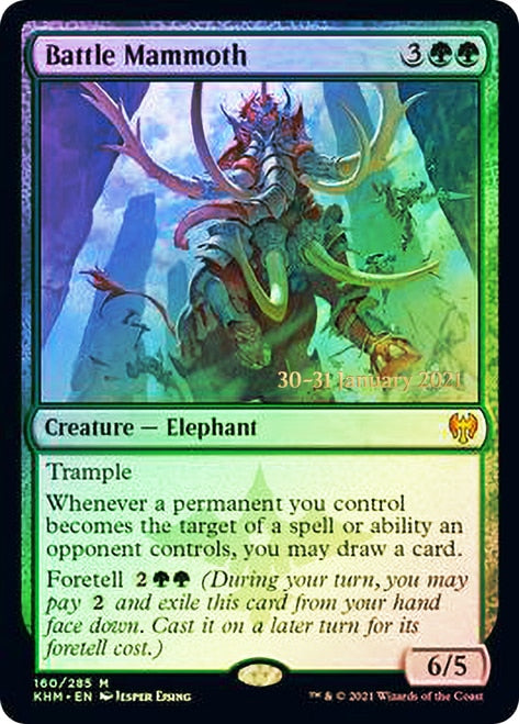 Battle Mammoth  [Kaldheim Prerelease Promos] | Cards and Coasters CA