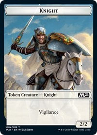 Knight // Zombie Double-sided Token [Core Set 2021 Tokens] | Cards and Coasters CA