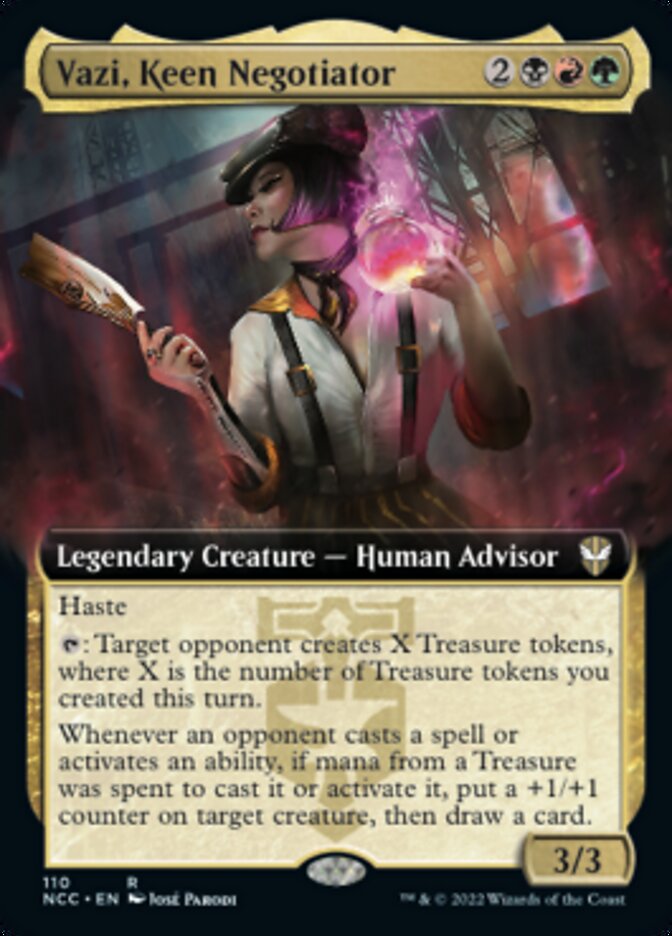 Vazi, Keen Negotiator (Extended Art) [Streets of New Capenna Commander] | Cards and Coasters CA