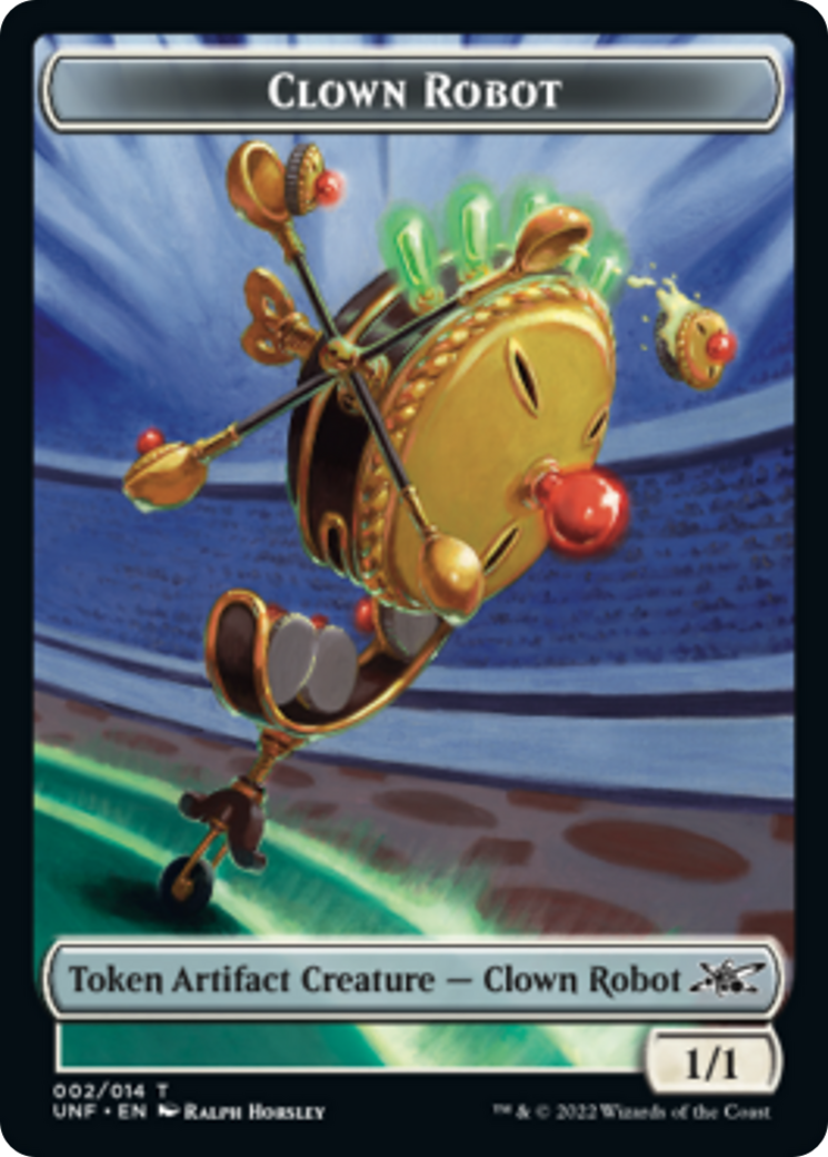 Clown Robot (002) // Treasure (013) Double-sided Token [Unfinity Tokens] | Cards and Coasters CA