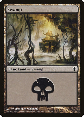 Swamp (240a) [Zendikar] | Cards and Coasters CA