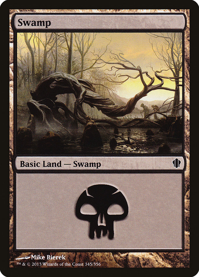 Swamp (345) [Commander 2013] | Cards and Coasters CA