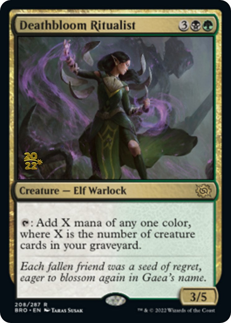 Deathbloom Ritualist [The Brothers' War: Prerelease Promos] | Cards and Coasters CA