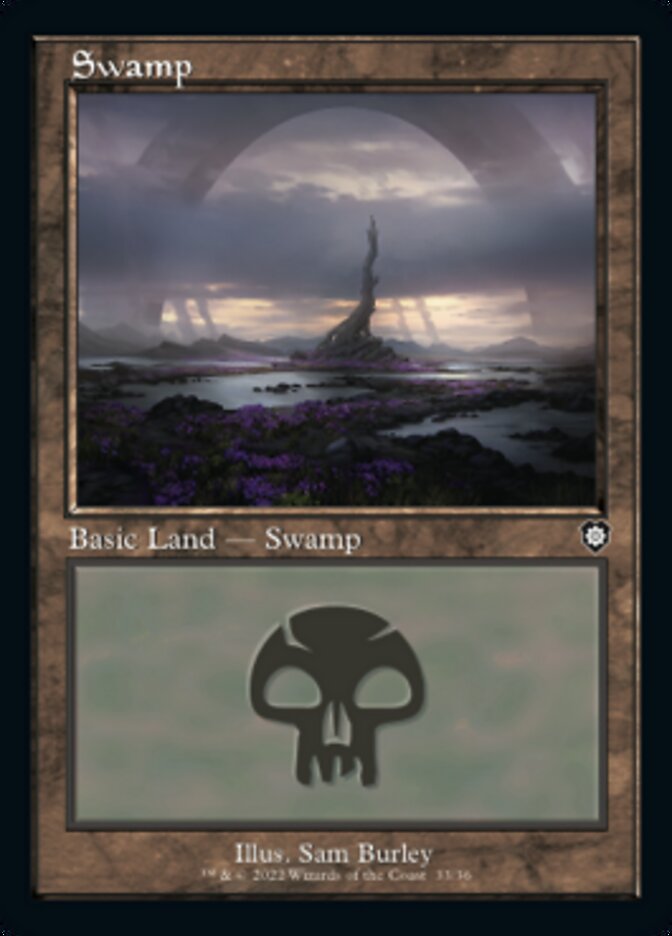 Swamp (033) (Retro) [The Brothers' War Commander] | Cards and Coasters CA