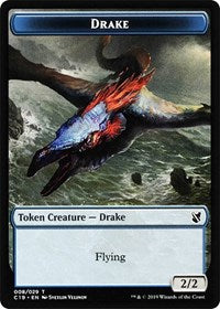 Drake // Human Double-sided Token [Commander 2019 Tokens] | Cards and Coasters CA