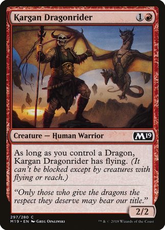 Kargan Dragonrider [Core Set 2019] | Cards and Coasters CA