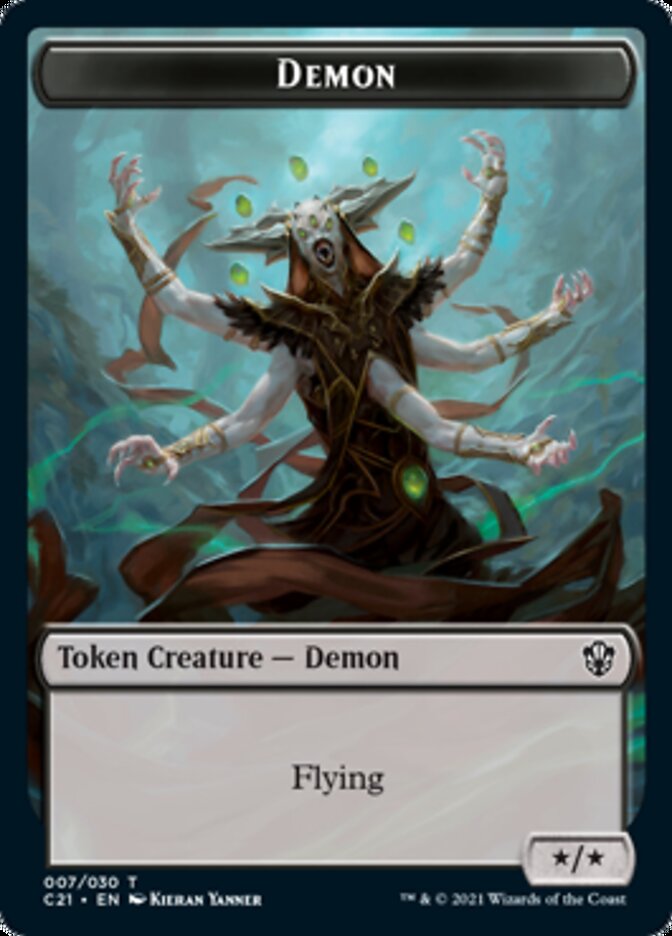 Demon // Fungus Beast Token [Commander 2021 Tokens] | Cards and Coasters CA