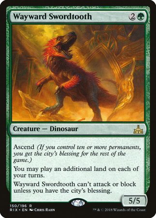 Wayward Swordtooth [Rivals of Ixalan] | Cards and Coasters CA