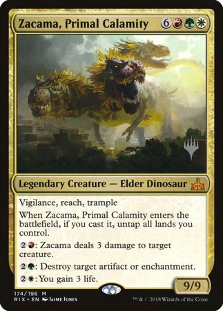 Zacama, Primal Calamity [Rivals of Ixalan Promos] | Cards and Coasters CA