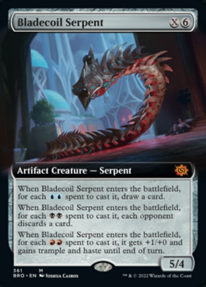 Bladecoil Serpent (Extended Art) [The Brothers' War] | Cards and Coasters CA