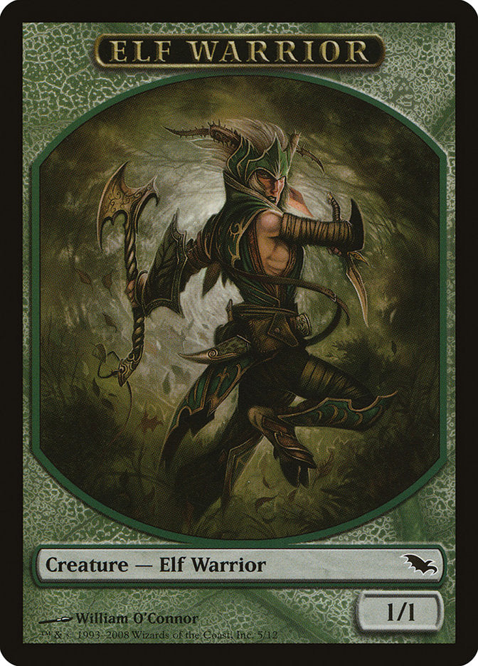 Elf Warrior (5/12) [Shadowmoor Tokens] | Cards and Coasters CA