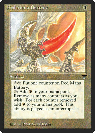 Red Mana Battery [Legends] | Cards and Coasters CA