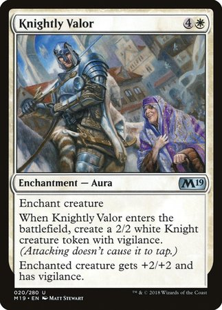 Knightly Valor [Core Set 2019] | Cards and Coasters CA