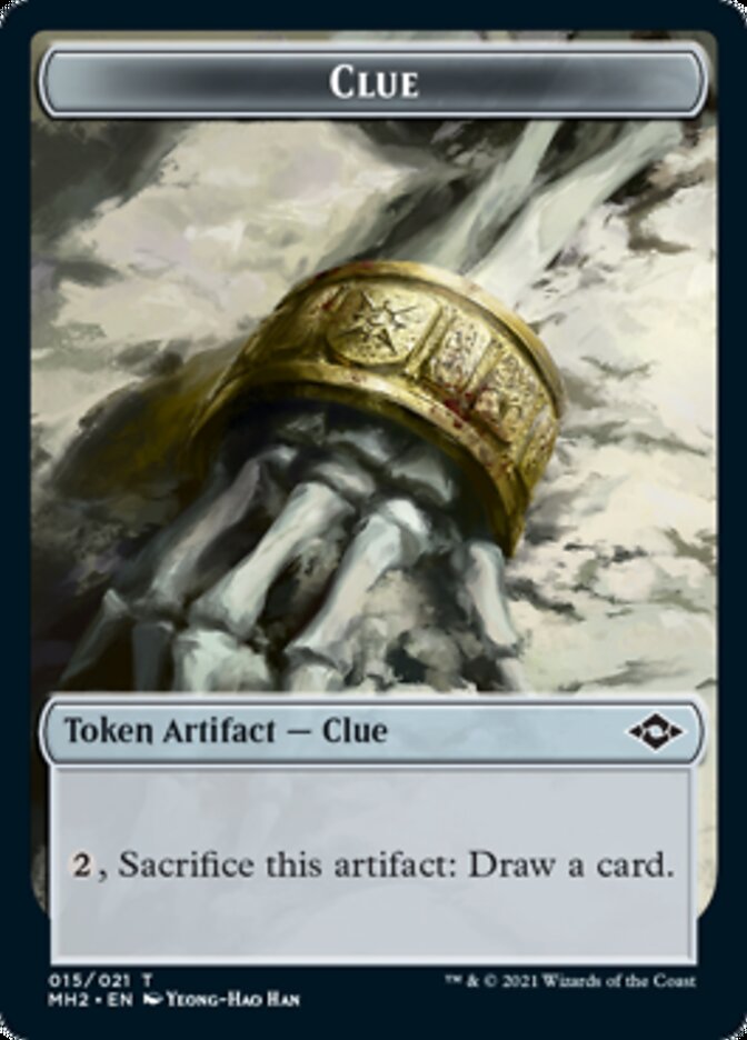 Clue Token (#15) // Timeless Dragon Token [Modern Horizons 2 Tokens] | Cards and Coasters CA