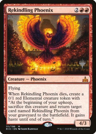 Rekindling Phoenix [Rivals of Ixalan Promos] | Cards and Coasters CA