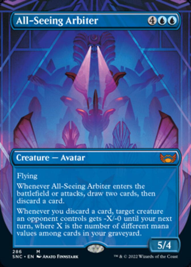 All-Seeing Arbiter (Borderless Alternate Art) [Streets of New Capenna] | Cards and Coasters CA