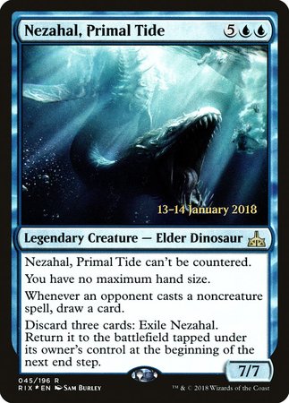 Nezahal, Primal Tide [Rivals of Ixalan Promos] | Cards and Coasters CA