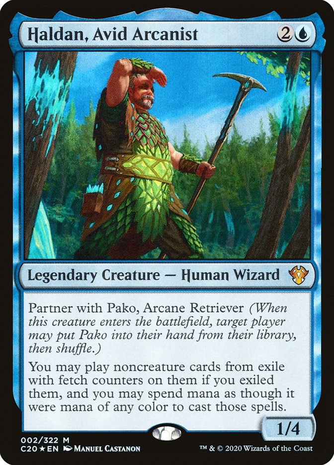 Haldan, Avid Arcanist [Commander 2020] | Cards and Coasters CA