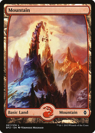 Mountain (267) - Full Art [Battle for Zendikar] | Cards and Coasters CA