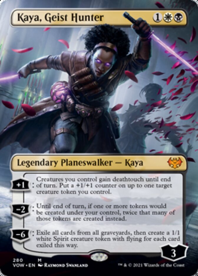 Kaya, Geist Hunter (Borderless) [Innistrad: Crimson Vow] | Cards and Coasters CA