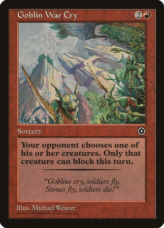 Goblin War Cry [Portal Second Age] | Cards and Coasters CA