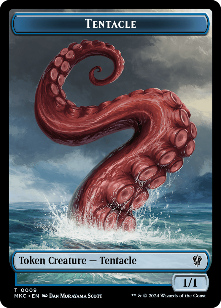 Tentacle // Koma's Coil Double-Sided Token [Murders at Karlov Manor Commander Tokens] | Cards and Coasters CA