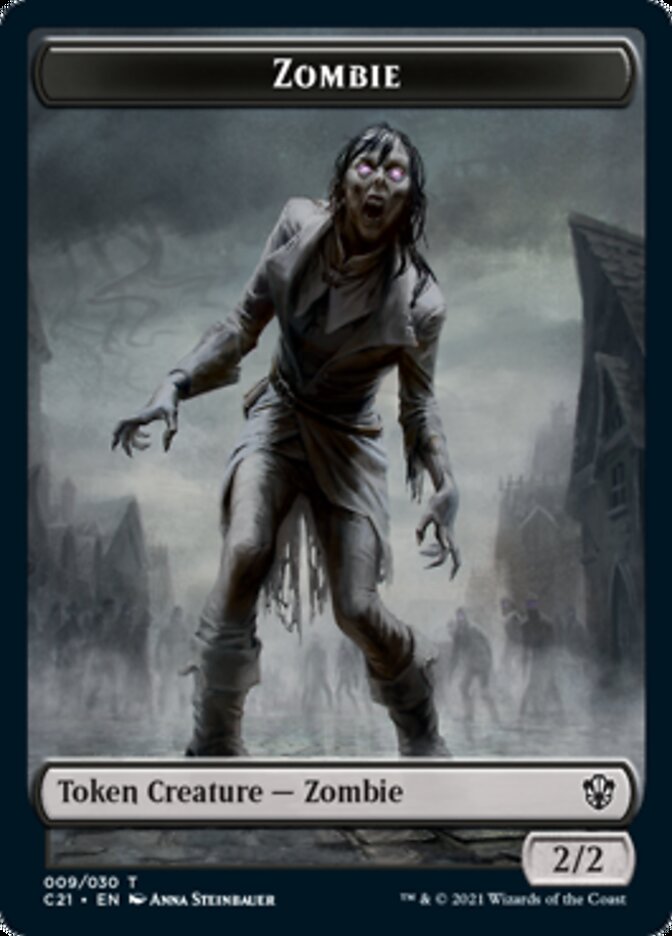 Zombie // Spirit Token [Commander 2021 Tokens] | Cards and Coasters CA