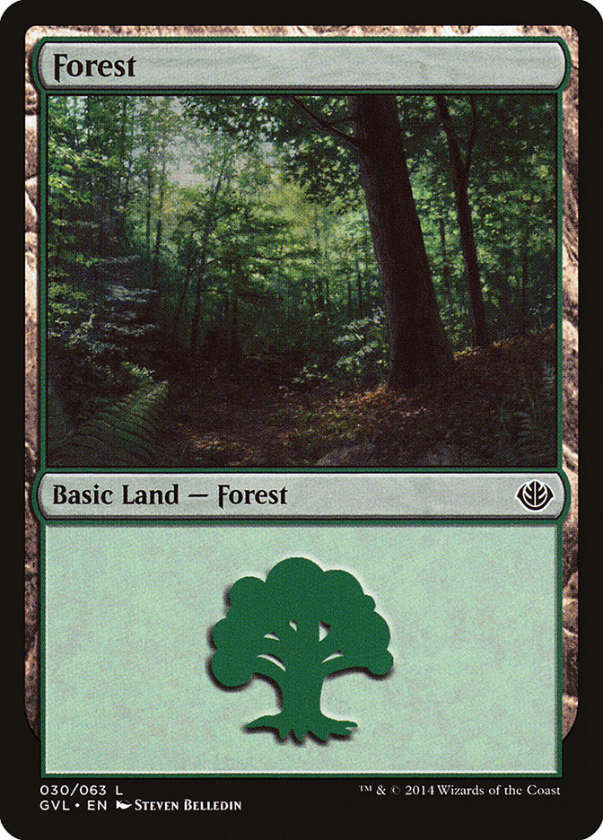 Forest (30) (Garruk vs. Liliana) [Duel Decks Anthology] | Cards and Coasters CA