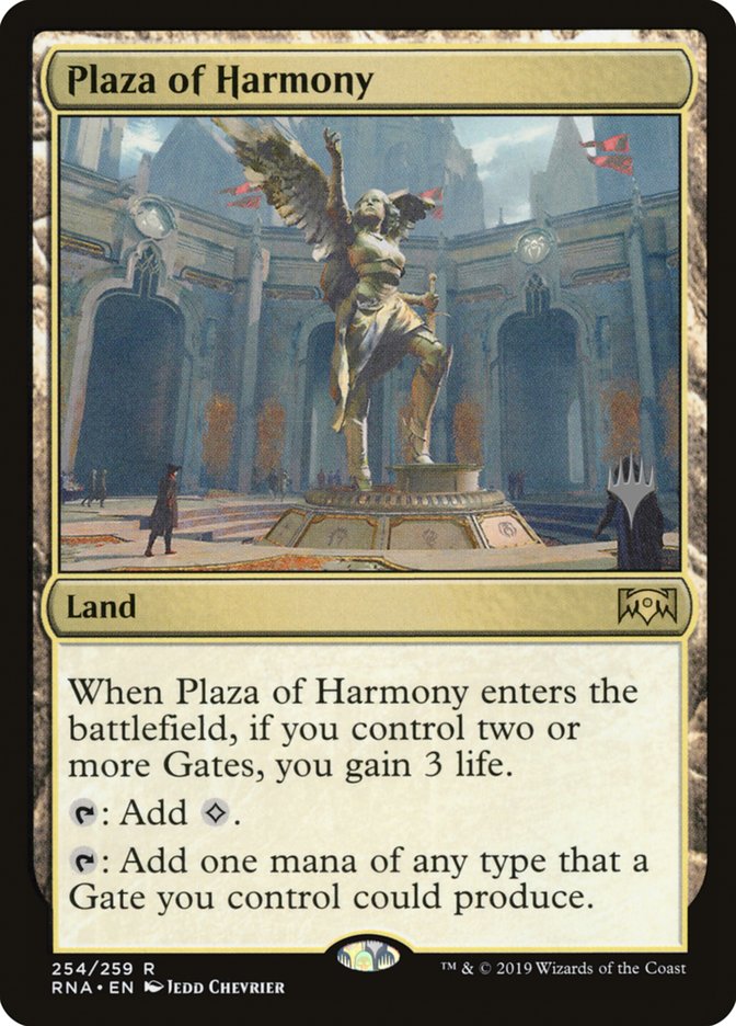 Plaza of Harmony (Promo Pack) [Ravnica Allegiance Promos] | Cards and Coasters CA