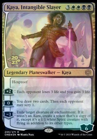 Kaya, Intangible Slayer [Phyrexia: All Will Be One Prerelease Promos] | Cards and Coasters CA