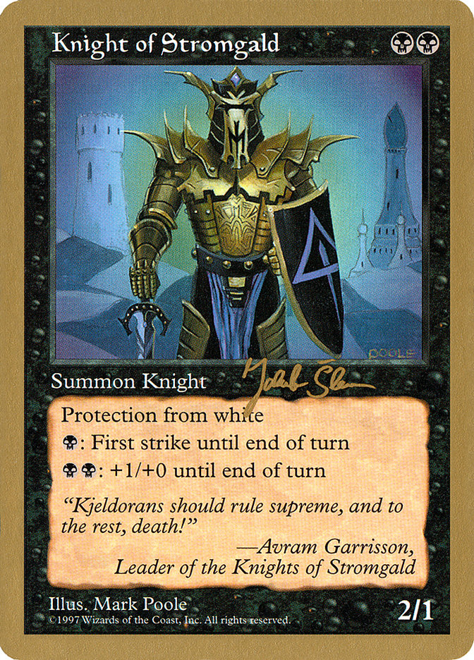 Knight of Stromgald (Jakub Slemr) [World Championship Decks 1997] | Cards and Coasters CA