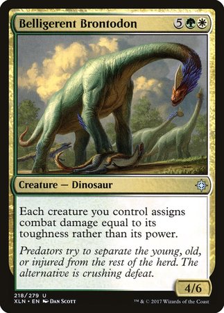 Belligerent Brontodon [Ixalan] | Cards and Coasters CA