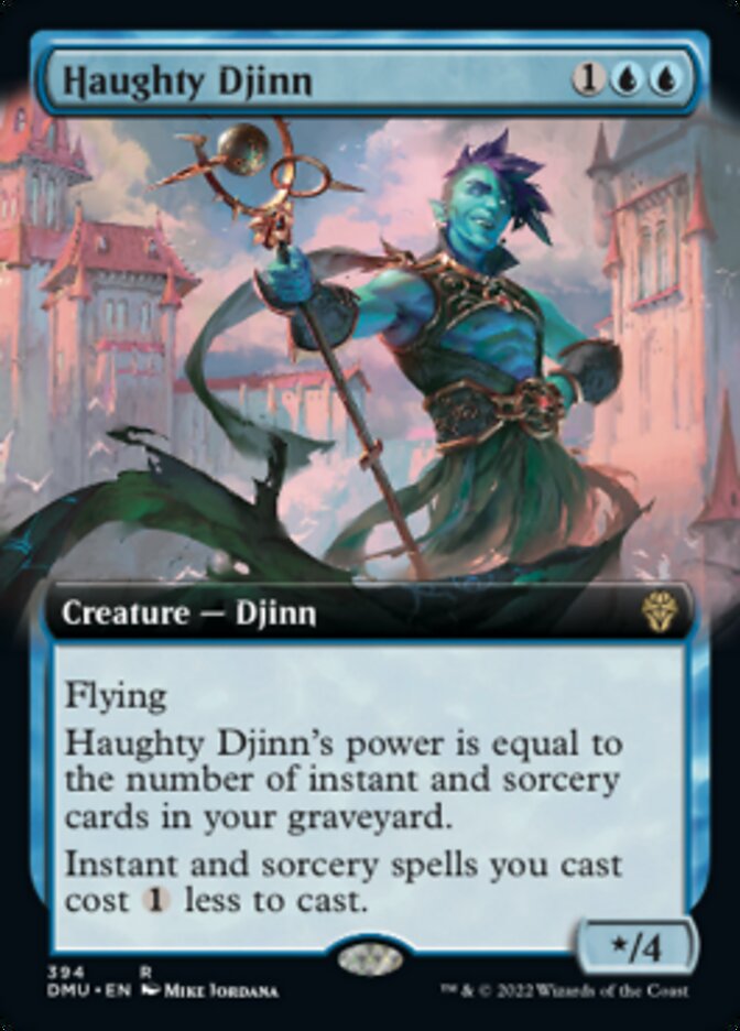 Haughty Djinn (Extended Art) [Dominaria United] | Cards and Coasters CA