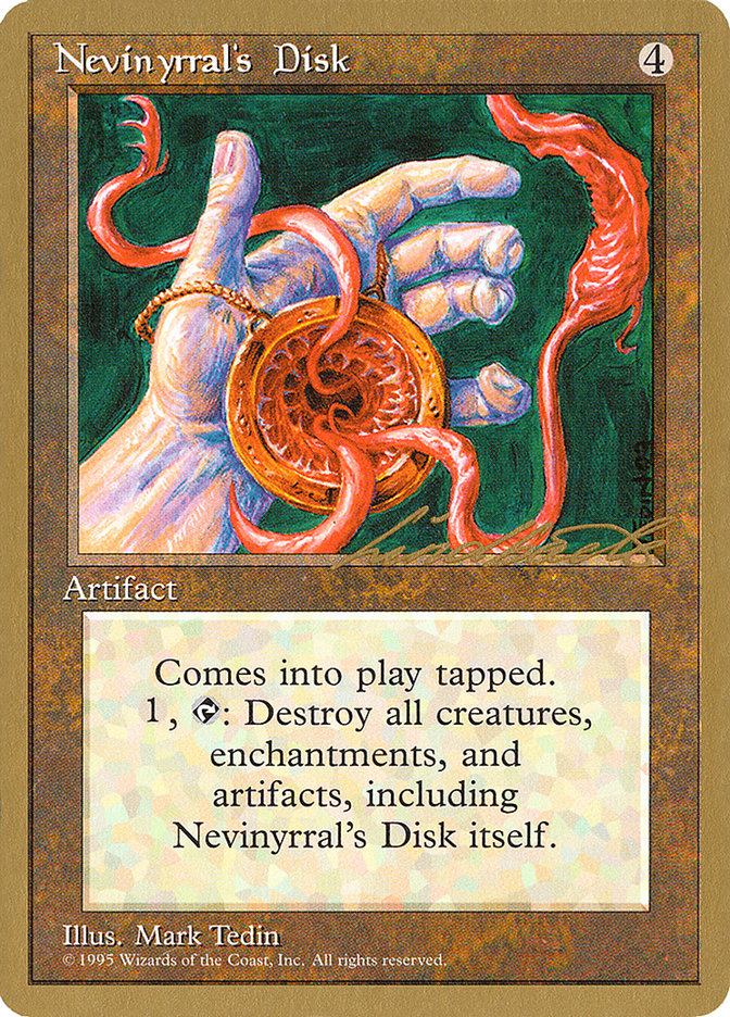 Nevinyrral's Disk (Leon Lindback) [Pro Tour Collector Set] | Cards and Coasters CA