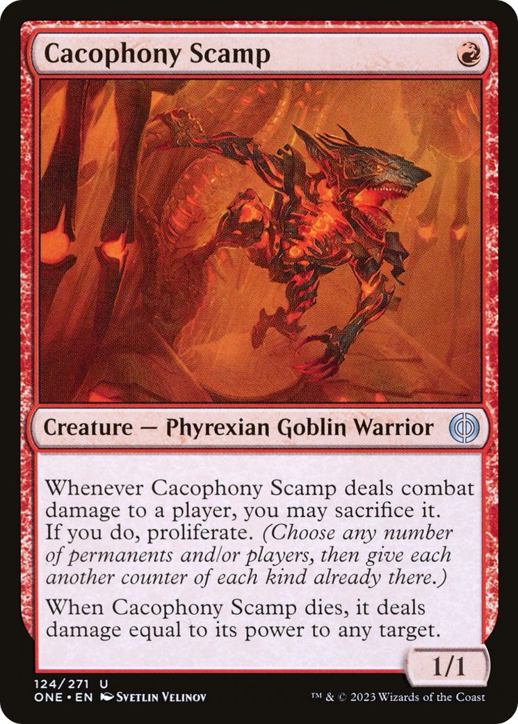 Cacophony Scamp [Phyrexia: All Will Be One] | Cards and Coasters CA