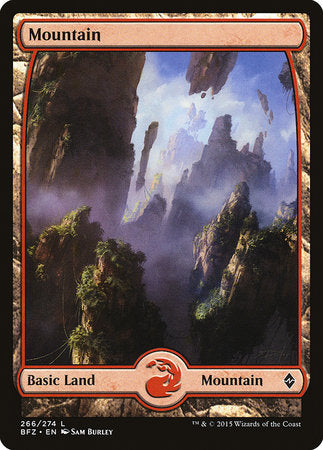 Mountain (266) - Full Art [Battle for Zendikar] | Cards and Coasters CA