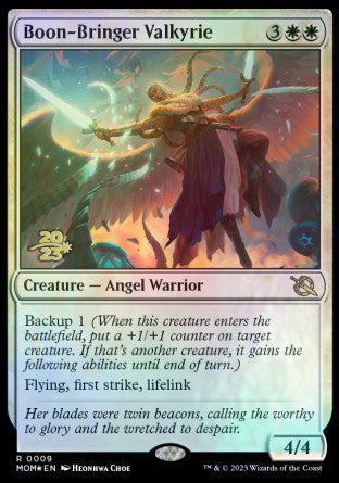 Boon-Bringer Valkyrie [March of the Machine Prerelease Promos] | Cards and Coasters CA