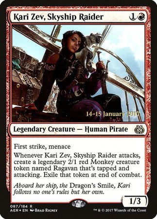 Kari Zev, Skyship Raider [Aether Revolt Promos] | Cards and Coasters CA