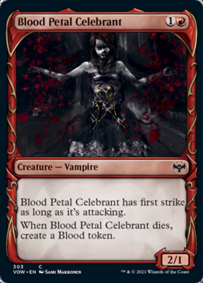 Blood Petal Celebrant (Showcase Fang Frame) [Innistrad: Crimson Vow] | Cards and Coasters CA