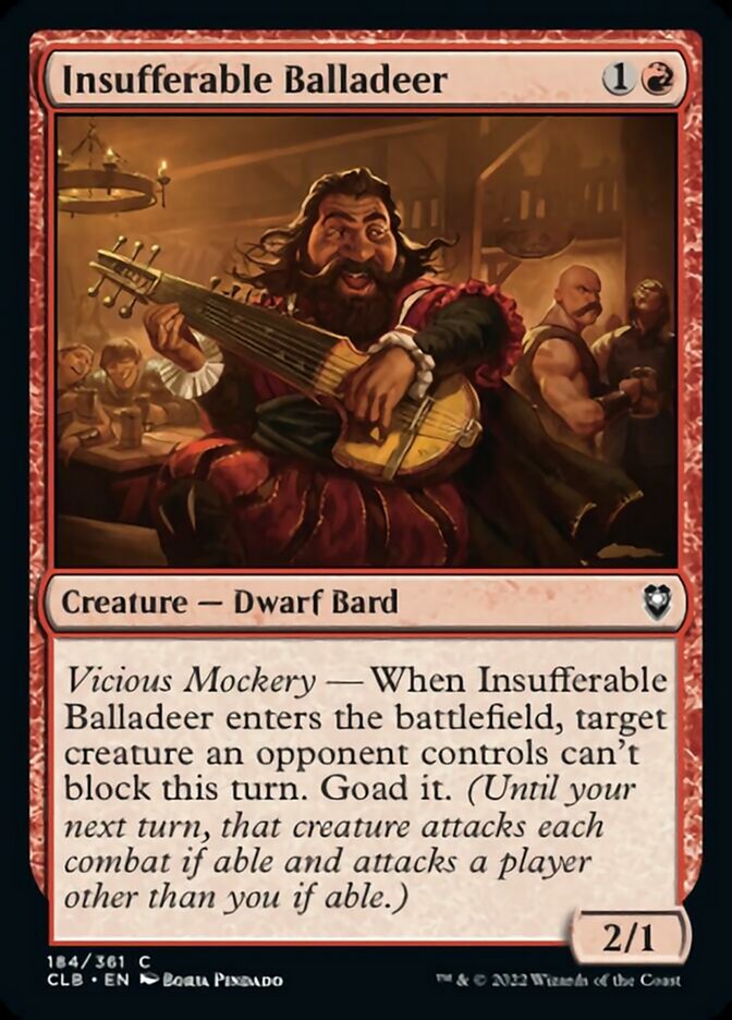 Insufferable Balladeer [Commander Legends: Battle for Baldur's Gate] | Cards and Coasters CA