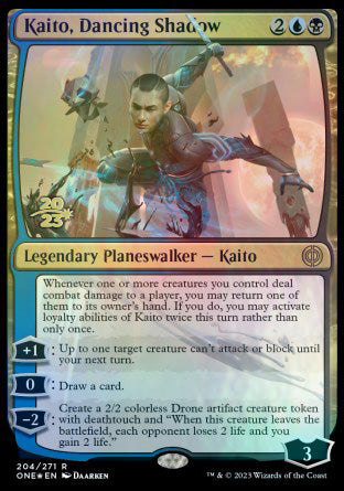 Kaito, Dancing Shadow [Phyrexia: All Will Be One Prerelease Promos] | Cards and Coasters CA