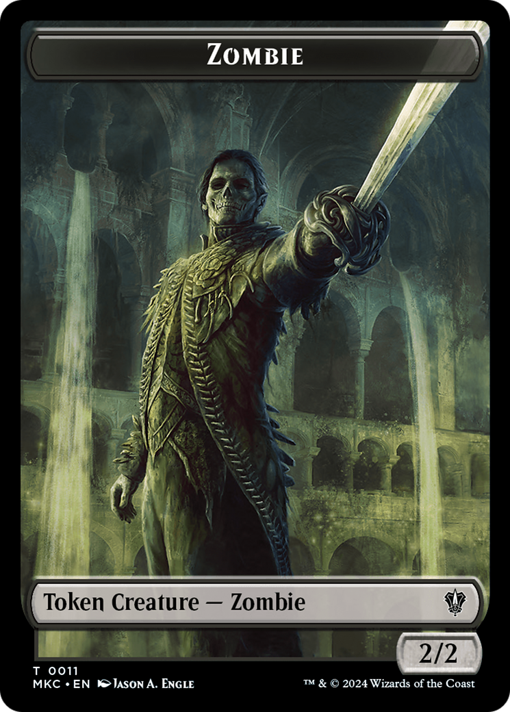 Vizier of Many Faces // Zombie Double-Sided Token [Murders at Karlov Manor Commander Tokens] | Cards and Coasters CA